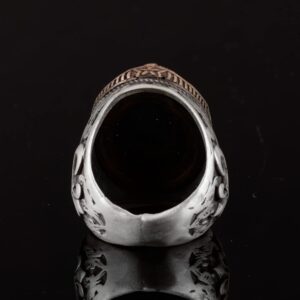 Mavi Yıldız Yüzük, Mavi Yapay Yüzük, 925 Ayar Gümüş, Ay Yıldız Erkek Yüzükleri, Gökyüzü Mavi Yüzük, Babalar Günü Hediyesi - Görsel 5