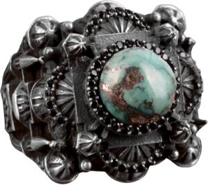 925 Ayar Gümüş Erkek 3D Camii Yüzük, Doğal Arizona Turkuaz Taşı ile - Cesur ve Spiritüel Tasarım, Günlük Kullanım ve Özel Günler İçin İdeal (Stil-2) - Görsel 1