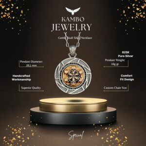 Erkekler için 925 Ayar Gümüş Kolye - Hayvan Temalı, Gotik Temalı Takı (Kafatası) - Görsel 4