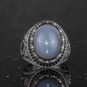 Gerçek Doğal Opal Taşı ile Erkek Yüzük - 925 Ayar Gümüş El Yapımı Tasarım - Görsel 4