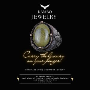 925K Gümüş El Yapımı Erkek Yüzük - Çeşitli Doğal Taşlarla Mevcuttur (Unakite) - Görsel 6