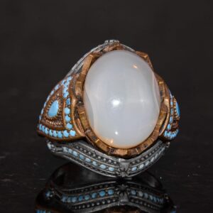 925 Ayar Gümüş Yüzük ile Gerçek Oval Opal Taşı - Dikkat Çekici Takı Parçası - Görsel 5