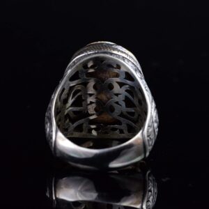 Gerçek Doğal Arizona Turkuaz Taş Yüzük, Büyük Yüzük, 925 Ayar Gümüş Yüzük Erkekler İçin - Görsel 8