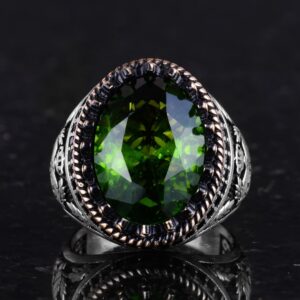 925 Ayar Gümüş Yüzük, Yapay Taş Yüzük, Kartal Sembolü Yüzük, El Yapımı Yüzük (Yapılan renksiz) - Görsel 4