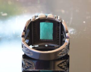 Gerçek Amazonit Dikdörtgen Taş Erkek Yüzük, 925 Ayar Gümüş - Görsel 8