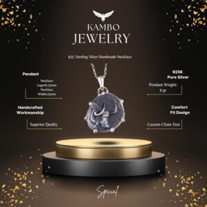 925 Ayar Gümüş Tasarım Kolye Ucu - Burç Kolyeleri - El Yapımı Kolye (Boğa) - Görsel 2