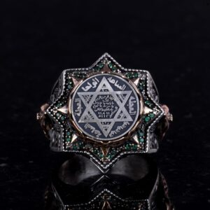 David Yıldızı Yüzüğü, Süleyman Erkek Yüzüğü, 925 Ayar Gümüş Yüzük - Görsel 2