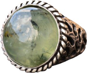 Gerçek Doğal Yeşim Taşı Yüzük, Yeşim Yüzük, Katı 925 Ayar Gümüş Yüzük, El Yapımı Takı yeşil - Görsel 1