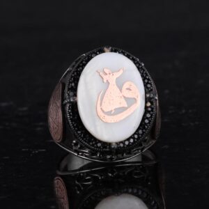 Desenli El Yapımı Yüzük - 925 Ayar Gümüş Erkek Yüzüğü - David Yıldızı Takısı (Vav ve Semazen) - Görsel 5