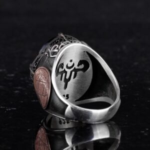 Özgün Desenli Yüzük - 925 Ayar Gümüş El Yapımı Erkek Yüzüğü - Davut Yıldızı Yüzüğü (Akrep) - Görsel 7