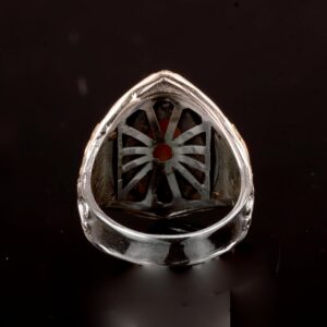 Sterling Gümüş Erkek Yüzük, Gerçek Doğal Akik Taşı Yüzük - Görsel 7