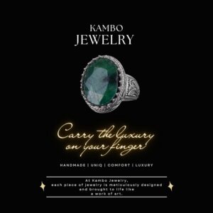 Doğal Taş Yüzük - 925 Ayar Gümüş Yüzük, Erkekler İçin (Zümrüt Taşı) - Görsel 6