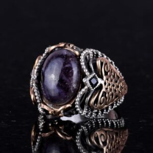 Doğal Cabochon Mavi Safir Taşı, 925K Sert Gümüş Erkek Yüzük, El Yapımı Şıklık - Görsel 4