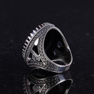 Medusa Başı Gümüş Yüzük - Yunan Mitolojisi Erkek Yüzüğü - 925 Ayar Gümüş Yüzük - Görsel 6