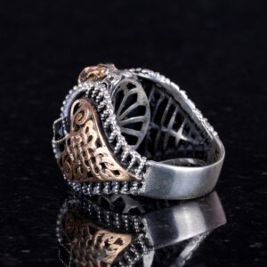 Monogram Kişiye Özel Harf Yüzüğü - 925K Sert Gümüş Yüzük Erkekler İçin - Özel El Yapımı Gümüş Erkek Takısı - Görsel 2