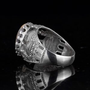 Gerçek Doğal Arizona Turkuaz Taş Yüzük, Camii Detaylı Yüzük, 925 Ayar Gümüş Yüzük - Görsel 7