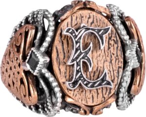 Monogram Kişiye Özel Harf Yüzüğü - 925K Sert Gümüş Yüzük Erkekler İçin - Özel El Yapımı Gümüş Erkek Takısı - Görsel 1