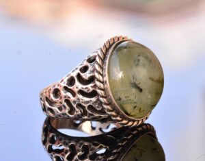 Gerçek Doğal Yeşim Taşı Yüzük, Yeşim Yüzük, Katı 925 Ayar Gümüş Yüzük, El Yapımı Takı yeşil - Görsel 4