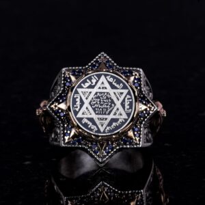 Erkek Süleyman Yüzüğü, Davud Yıldızı Mühür Sembolü, Hediye Erkekler İçin, Tılsım Yüzüğü, 925 Ayar Gümüş Erkek Yüzüğü - Görsel 7