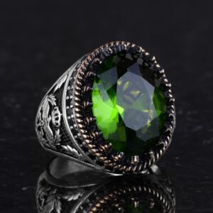 925 Ayar Gümüş Yüzük, Yapay Taş Yüzük, Kartal Sembolü Yüzük, El Yapımı Yüzük (Yapılan renksiz) - Görsel 5