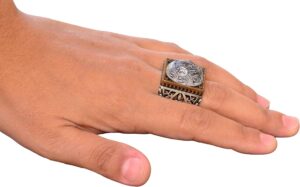 İslam Gümüş Erkek Yüzük - El Yapımı Müslüman Yüzük - Görsel 6