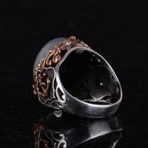 Denizci Halat Gümüş Yüzük, Doğal Taş Yüzük, 925 Ayar Gümüş Yüzük, (Cabochon Akuamarin) - Görsel 7