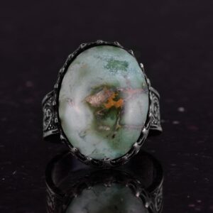 Doğal Turkuaz Erkek Yüzük - El Yapımı 925 Ayar Gümüş Takı - Görsel 5