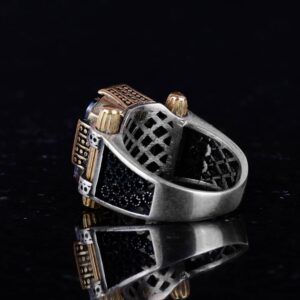 Mistik Topaz Taş Yüzük - 925 Ayar Gümüş Yüzük, Tasarım Gümüş Erkek Yüzüğü - Görsel 7