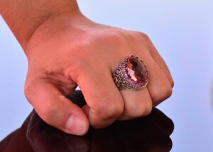 Kral Yüzük - Sterlin Gümüş, Yapay Sultanite Taş Yüzük - Özgün Gümüş Erkek Takısı - Görsel 7