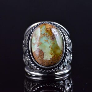 Erkekler için Turkuaz Taş Yüzük, 925 Ayar Gümüş El Yapımı Ejderha Ölçeği Tasarımı, Modern Stil Şifa Kristali Takı (Stil-3) - Görsel 3