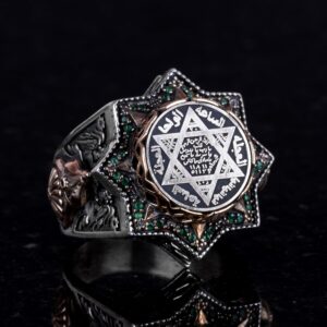 David Yıldızı Yüzüğü, Süleyman Erkek Yüzüğü, 925 Ayar Gümüş Yüzük - Görsel 4