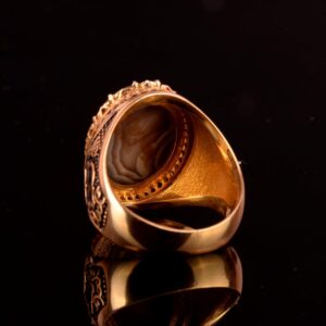 Gerçek Doğal Drusy Kuvars Taşı Yüzük, 925 Ayar Gümüş Erkek Yüzük - Görsel 6