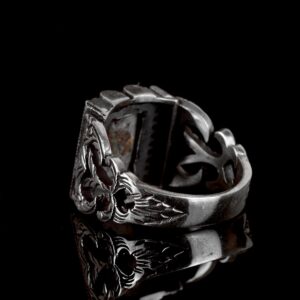 Sterling Gümüş Erkek Yüzük, Gerçek Doğal Arizona Turkuaz Taş Yüzük - Görsel 7