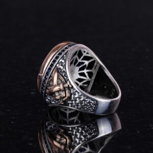 El Yapımı İslami Yüzük, 925 Ayar Gümüş Erkek Yüzüğü - Görsel 7