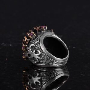 Gerçek Doğal Dumanlı Kuvars Taşlı Yüzük - 925 Ayar Gümüş Yüzük - Sultan Yüzüğü - Görsel 7