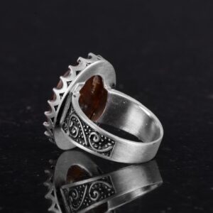 Gerçek Doğal Agat Taşı Yüzük - 925 Ayar Gümüş Yüzük Erkekler İçin - Görsel 6