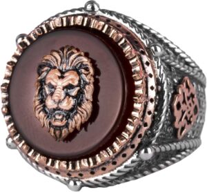 Sembolik Gümüş Yüzük, Ağaç Gümüş Yüzük, 925 Ayar Sert Gümüş Yüzük Erkekler İçin - Görsel 1