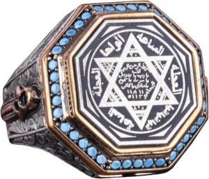 925 Ayar Gümüş Yüzük, Davud Yıldızı Yüzüğü, Süleyman'ın Mühürü Erkek Yüzüğü, Dini Erkek Yüzüğü (Özelleştirilebilir) - Görsel 1