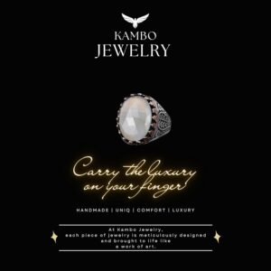 925 Ayar Katı Gümüş Erkek Yüzük Doğal Taşlarla - El Yapımı Şıklık (Kesilmiş Akuamarin Taşı) - Görsel 7