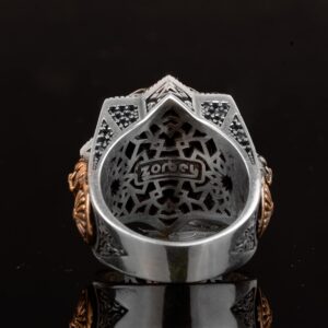 El Yapımı Süleyman Yıldızı Yüzük - 925 Ayar Gümüş Erkek Yüzük David Yıldızı Sembolü ile - Görsel 7