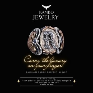 Monogram Kişiye Özel Harf Yüzüğü - 925K Sert Gümüş Yüzük Erkekler İçin - Özel El Yapımı Gümüş Erkek Takısı - Görsel 6