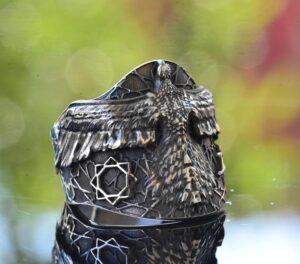 Erkekler için Ayarlanabilir Kanatlı Kartal Okçuluk Yüzüğü - 925 Ayar Gümüş - Görsel 3