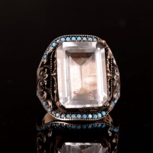 Gerçek Doğal Kristal Taş Yüzük, 925 Ayar Gümüş Erkek Yüzük - Görsel 5