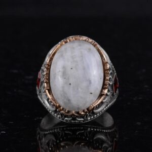 Gerçek Doğal Taş Yüzük - El Yapımı 925 Ayar Gümüş Yüzük - El Yapımı Yüzük (Aydan Taşı) - Görsel 4