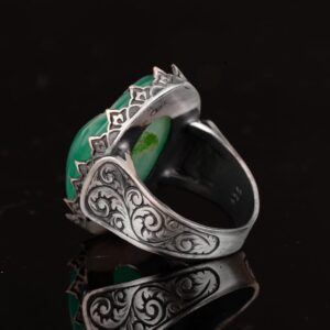 Erkekler için 925 Ayar Gümüş Yüzük, Doğal Druzy Kuvars Taşlı - Görsel 7