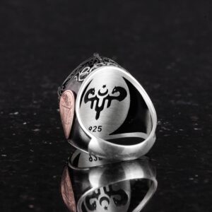 David Yıldızı Yüzük, Yapay Taş Yüzük, 925 Ayar Gümüş Süleyman Yüzüğü (Mavi Güneş Taşı Yapay Taş) - Görsel 7