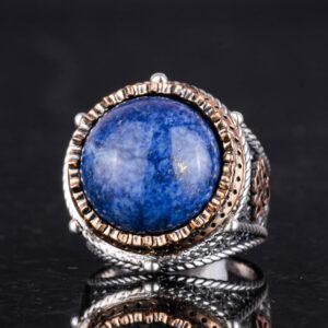 Gerçek Doğal Taş El Yapımı Yüzük - 925 Ayar Gümüş Yüzük (Lapis Lazuli) - Görsel 6