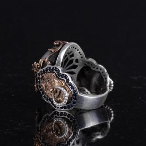 Aslan Yüzük Erkekler için, Doğal Prehnit Yeşil Taş Yüzük - Şifa Veren 925 Ayar Sıkı Gümüş Erkek Yüzük - Huzur ve İçgörü Tasarımı - Görsel 6