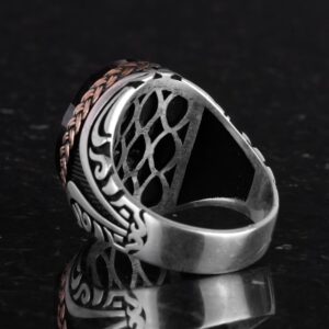 925 Ayar Gümüş Yüzük - Taş Gümüş Yüzük - El Yapımı Yüzük (Oluşturulmuş Oniks) - Görsel 7