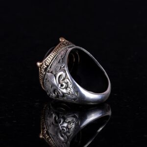 925 Ayar Gümüş Yüzükler Premium Üretilmiş Taşlarla (Cabochon Oniks Üretilmiş) - Görsel 6